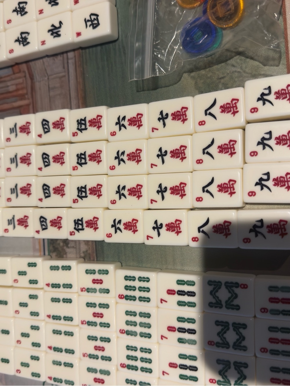Classic Mah-Jongg Set with Wood Case and wood Racks - Picture 8 of 10